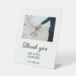 Tack för det moderna enkla bröllop-paret namn-medd