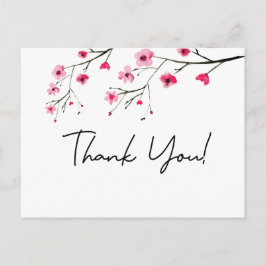Tack för det moderna vattenfärgskörsbäret blommar vykort