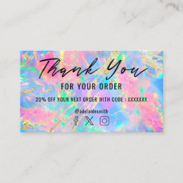 Tack för det neon färg gemstone-opalen struktur visitkort