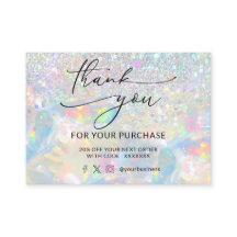 Tack för det opala affärskortet glitter