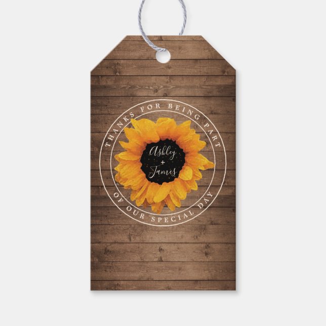 Tack för det strålande solrosset Namn Presentetikett (Framsidan)