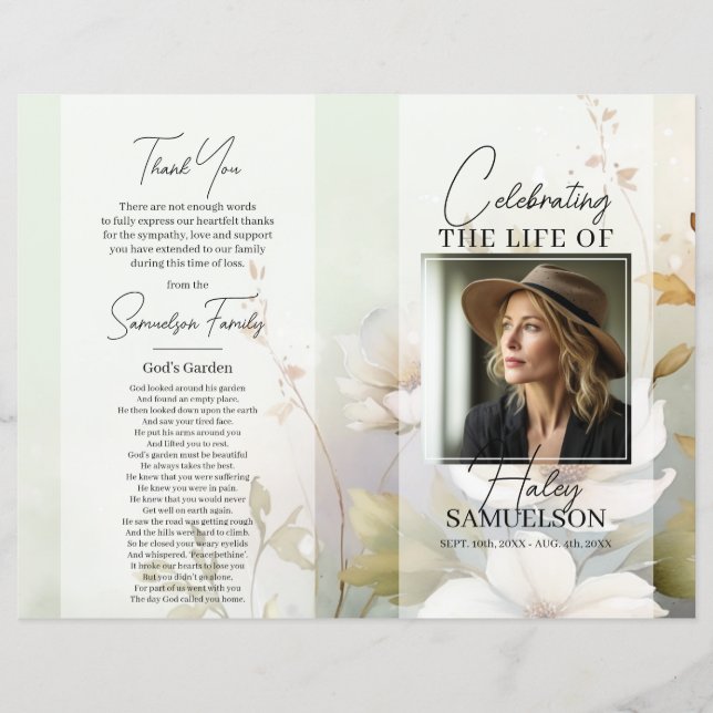 Tack för det vanliga PROGRAMMET Memorial Wildblomm (Framsida)