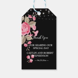 Tack för det vismliga String Ljus Black Presentetikett