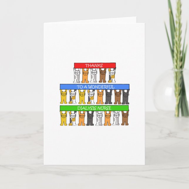 Tack för Dialys Nurse Tecknad Cats (Framsida)