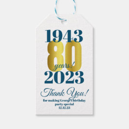 Tack för din 80-årsdag presentetikett