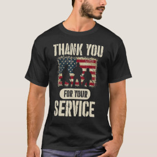 Tack för din amerikanska Flagga Patriotic Veter T Shirt