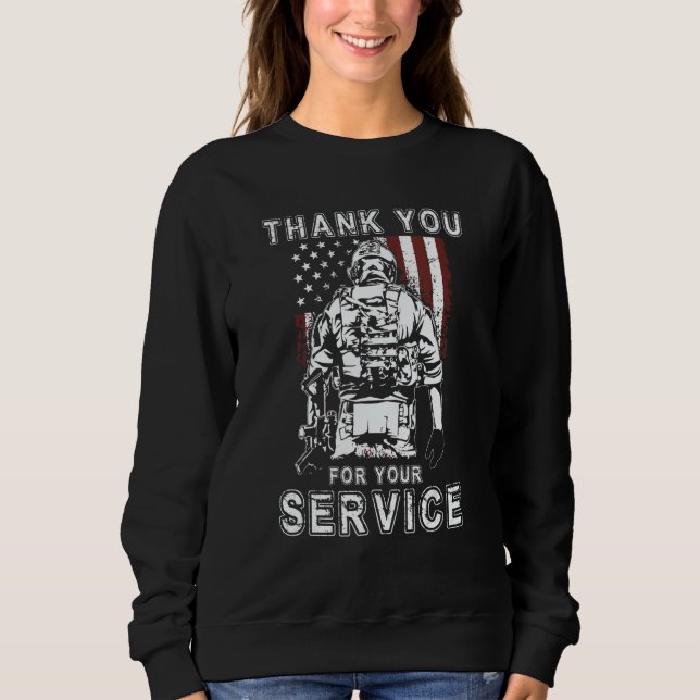 Tack för din amerikanska Flagga Veteran T Shirt (Framsida)