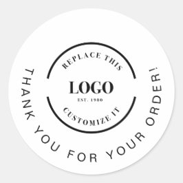 Tack för din beställning Anpassad företagslogotyp Runt Klistermärke
