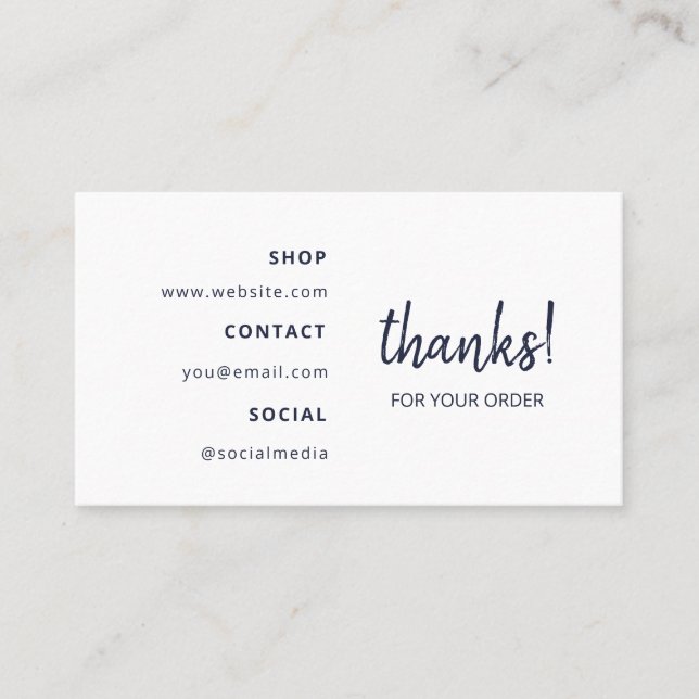 Tack för din beställning | Blå flotta Visitkort (Framsida)