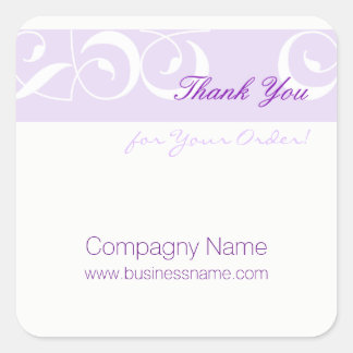 Tack för din beställning: Corporate D White Sticke Fyrkantigt Klistermärke