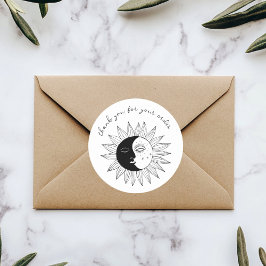 "Tack för din beställning" Cute Anpassningsbar Sol Runt Klistermärke