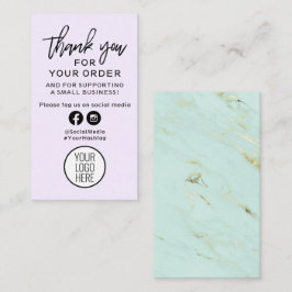 Tack för din beställningsmarkering och Lila Visitkort