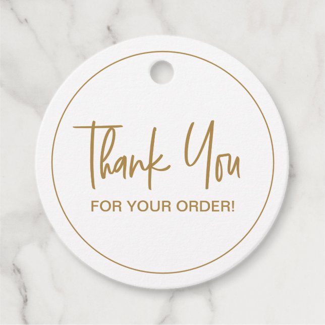 Tack för din beställningsmoderna skript gåvor etiketter (Framsida)