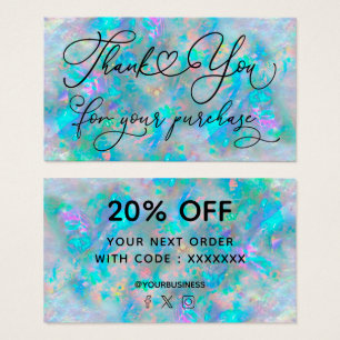 Tack för din blå opal visitkort