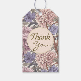 Tack för din blomsterträdgård Lila Girly Presentetikett