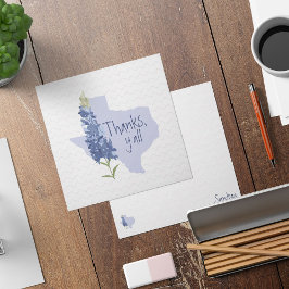 Tack för din bluebonnet Texas Anteckningskort