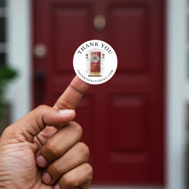 Tack för din Business Red Watercolor-dörr Runt Klistermärke