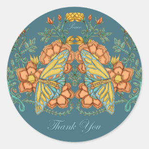 Tack för din Butterfly Sticker Runt Klistermärke
