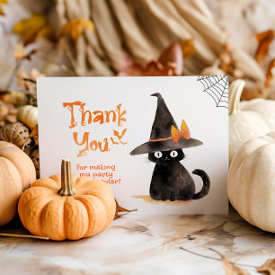 Tack för din Cute Black cat Halloween-födelsedag Kort