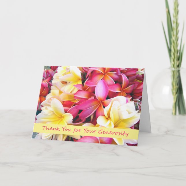 Tack för din donation, Plumeria Kort (Framsida)