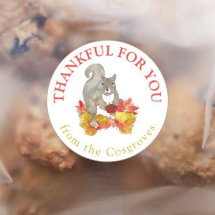 Tack för din ekorre med Pecan Paj Runt Klistermärke