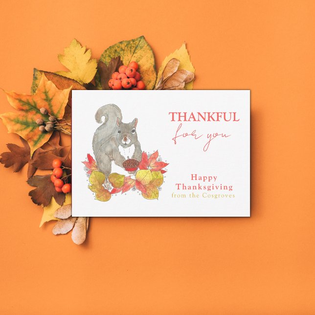 Tack för din ekorres Thanksgiving (Thankful for you thank you card)