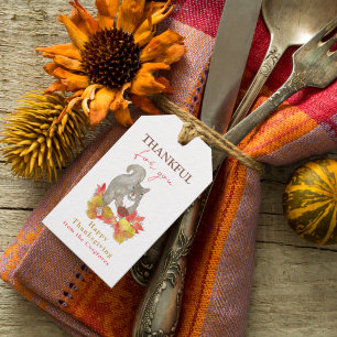 Tack för din ekorres Thanksgiving Presentetikett