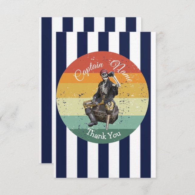 Tack för din födelsedag .Pirat nautisk (Fram/baksida)