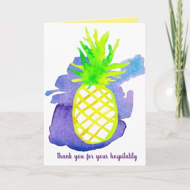Tack för din hospitalitet Pinapple Frukt Kort (Framsida)
