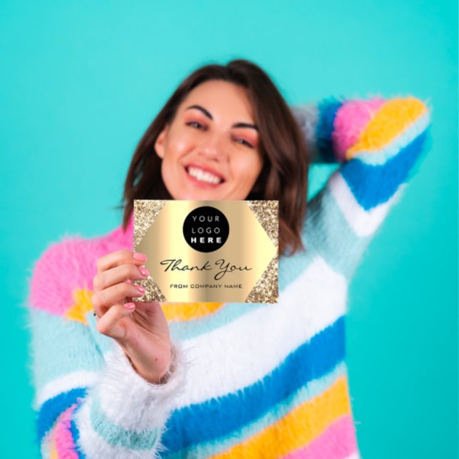 Tack för din inköpen Glitter Guld Logotyp Vykort (Unlock golden opportunities with the #FlorenceK Golden Glam Glitter gift certificate. #GoldenGlam )