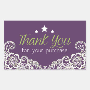 Tack för din inköpsdekal rektangulärt klistermärke