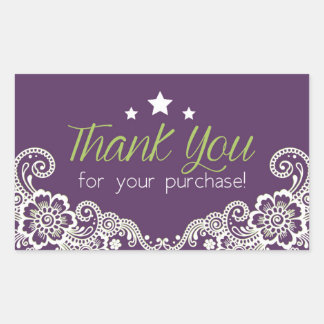 Tack för din inköpsdekal rektangulärt klistermärke