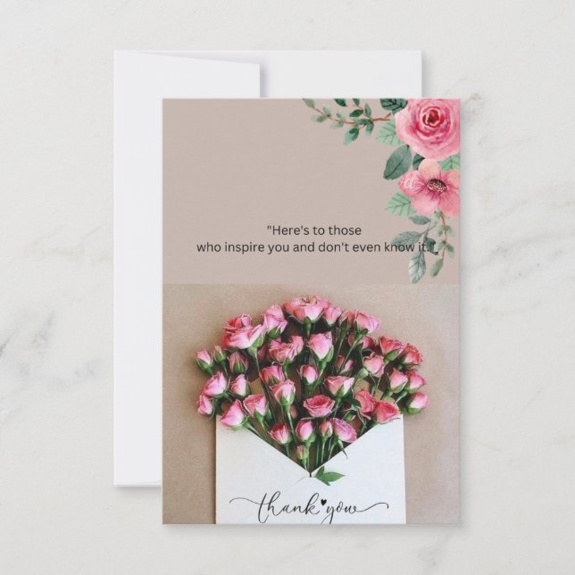 "Tack för din inspiration" Tack Kort (Framsida)