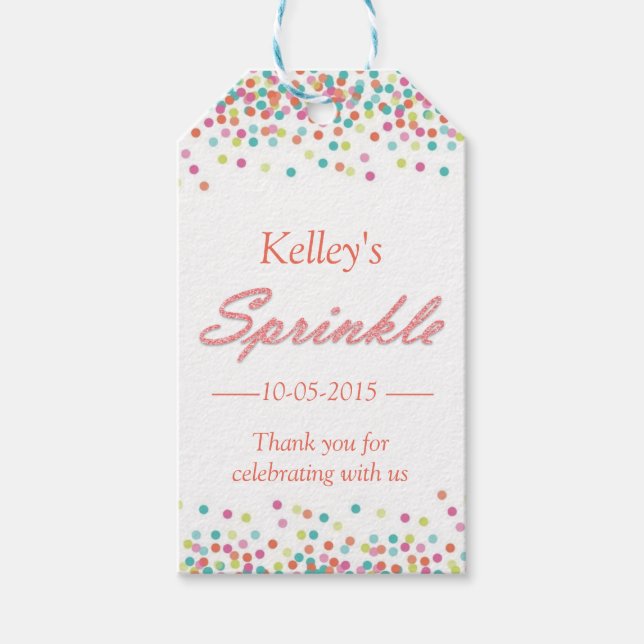 Tack för din märkre för baby sprinkle presentetikett (Framsidan)