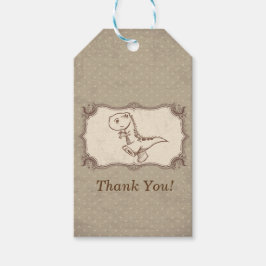 Tack för din märkre - vintage Dinosaur Presentetikett