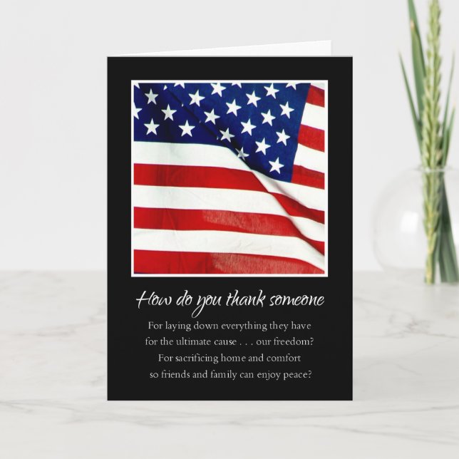 Tack för din militära Tack Kort (Framsida)