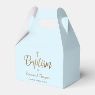 Tack för din moderna Blåblåa guld kor-baptism Pojk Presentaskar