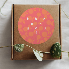 Tack för din moderna tangerine mönster runt klistermärke