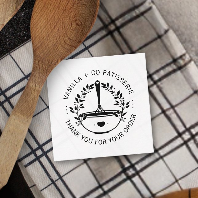 Tack för din moderna Whisk Bakery Business-kund Fyrkantigt Visitkort (Skapare uppladdad)
