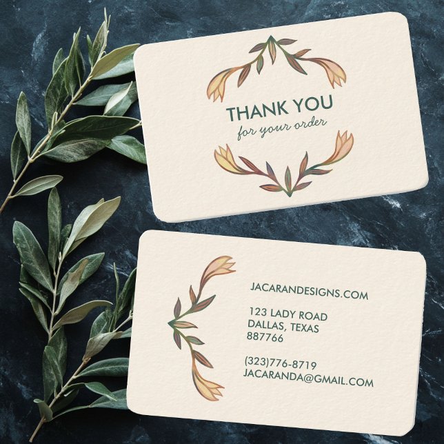 TACK för din ORDER Chic Elegant Lily Ram Visitkort (THANK YOU for your ORDER Chic Elegant Lily Frame Business Card
)