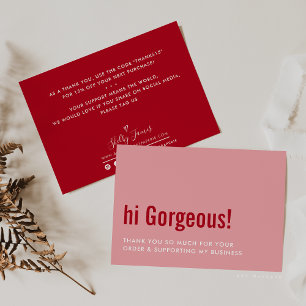 TACK FÖR DIN ORDERA-roligt för in rosa röd