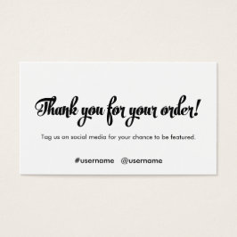 Tack för din orderkundlojalitet visitkort