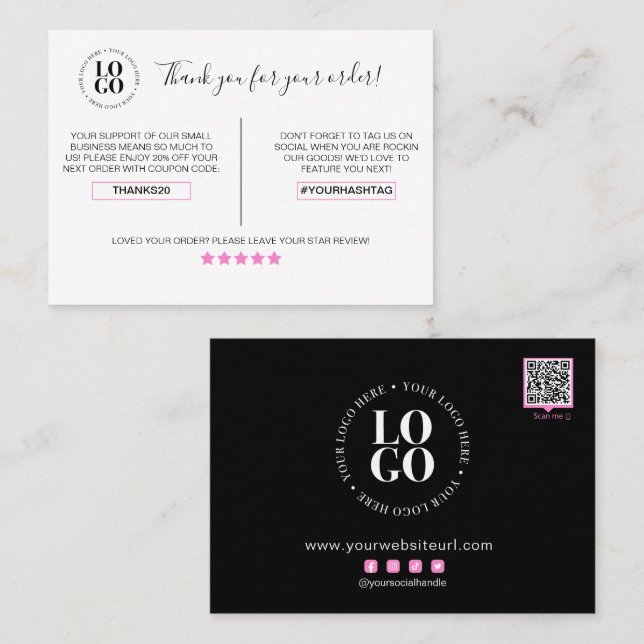 tack för din orderkundrabatt visitkort (Fram/baksida)