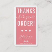 TACK FÖR DIN ORDNING FÖR IN modern rosa för korall