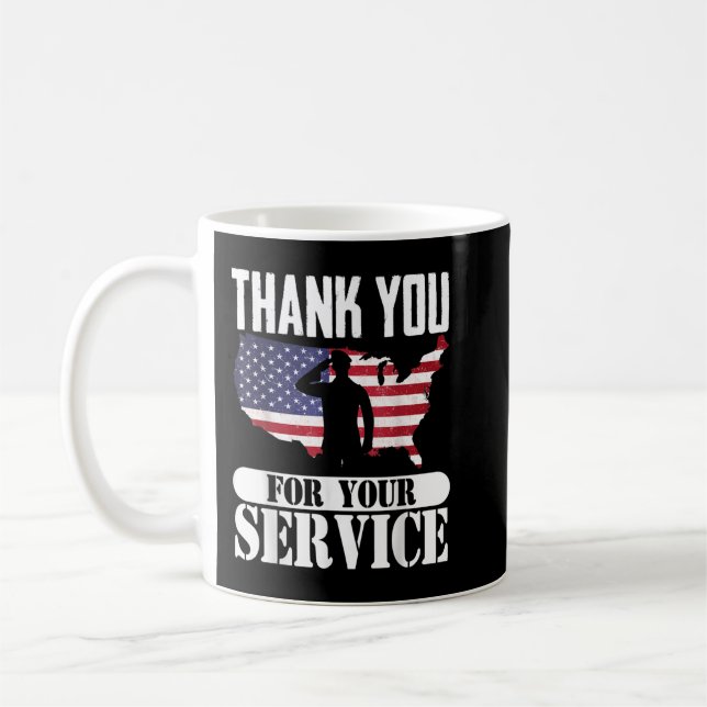 Tack för din patriotiska veterinärdag kaffemugg (Vänster)