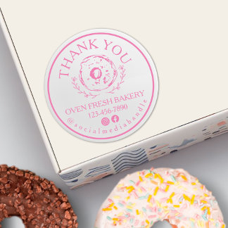 Tack för din Rosa för beställning av bakverk Runt Klistermärke
