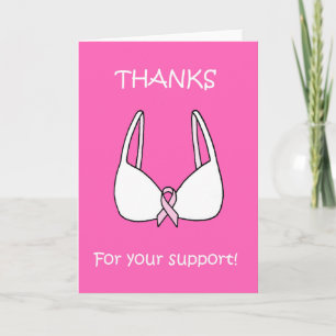 Tack för din supportavdelning Rosa Ribbon Bra Kort