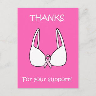 Tack för din supportavdelning Rosa Ribbon Bra Vykort