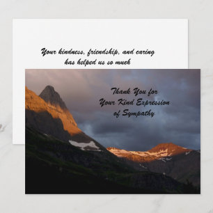 Tack för din sympati, Glacier Sunrise Card Kort