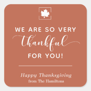 Tack för din Thanksgiving-fästare i Rust Fyrkantigt Klistermärke